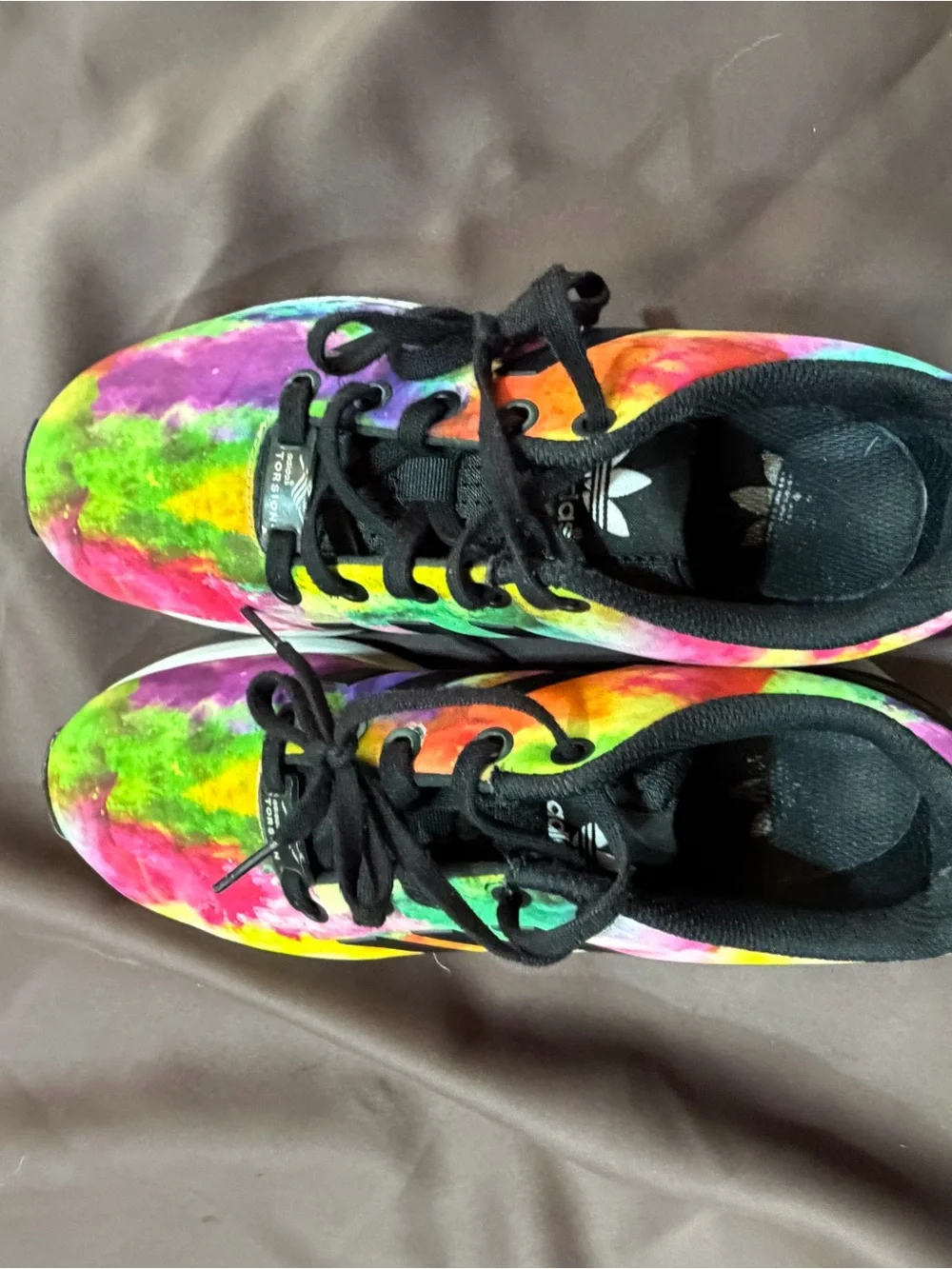 adidas Kids Tie-Dye Multicolor Sneakers with Black Heel
